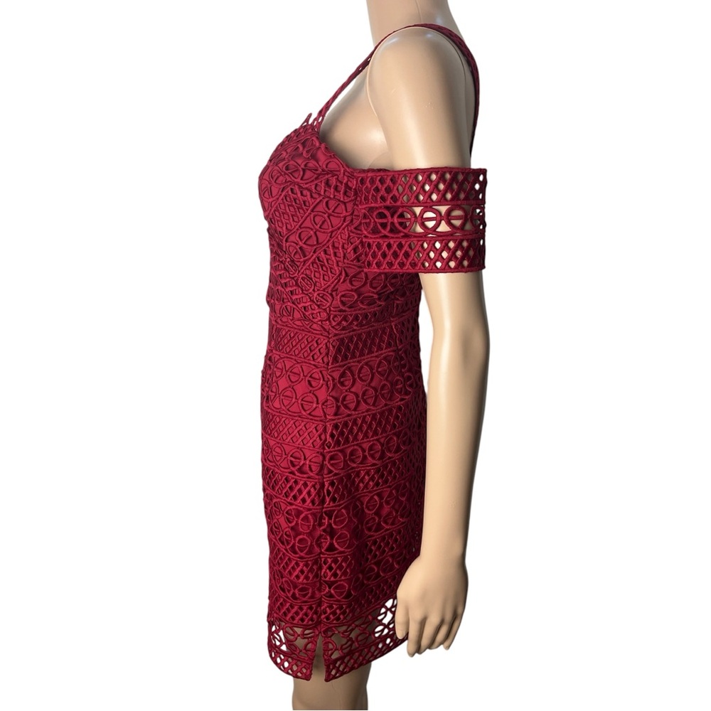 Revolve x Saylor Amelie Red Lace Cut Out Party Cocktail Mini Dress - Picture 3 of 11
